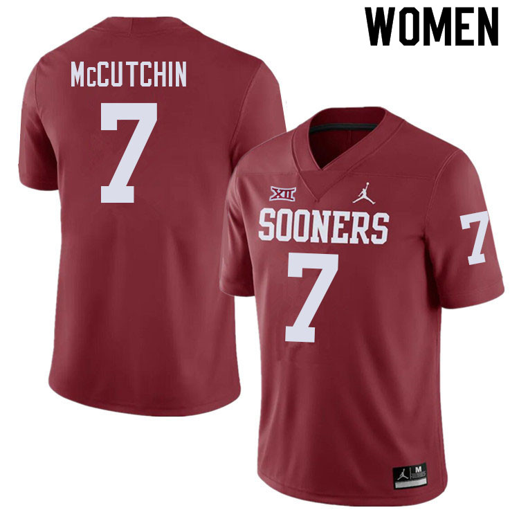 Women #7 Latrell McCutchin Oklahoma Sooners College Football Jerseys Sale-Crimson - Click Image to Close